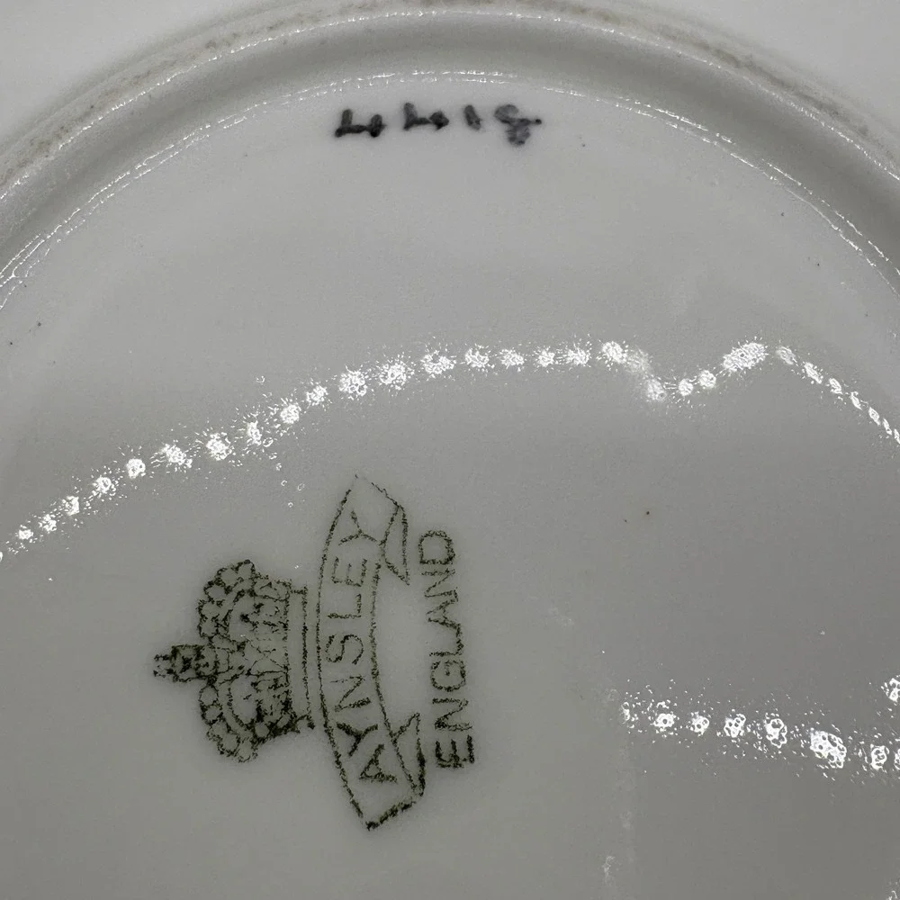 Vintage Aynsley England Teacup Lavender Floral Gold Trim Fine Bone China Tea Cup